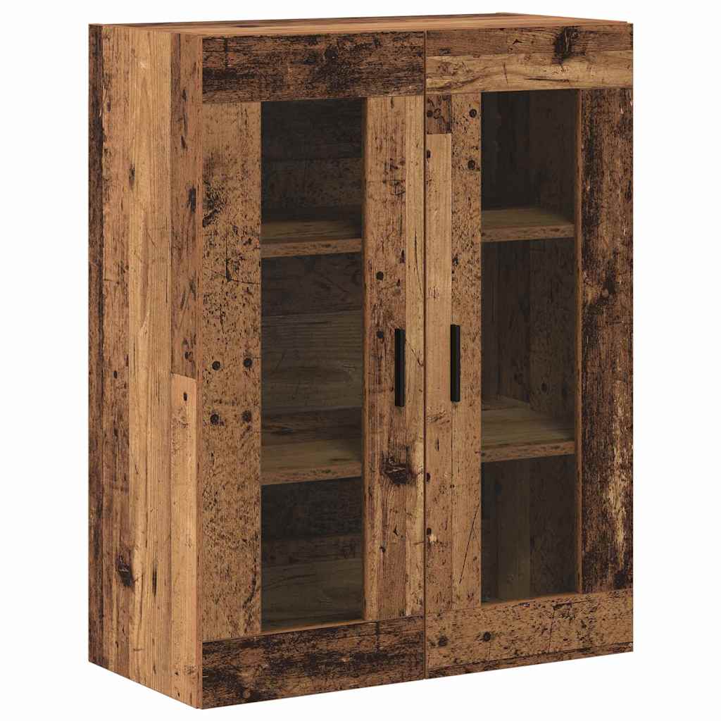 vidaXL Highboard 2 pcs Old Wood Engineered Wood and Glass