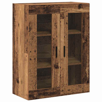 vidaXL Highboard 2 pcs Old Wood Engineered Wood and Glass
