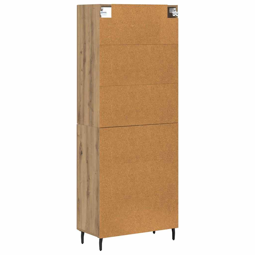 vidaXL Highboard 2 pcs Artisan Oak Engineered Wood and Glass