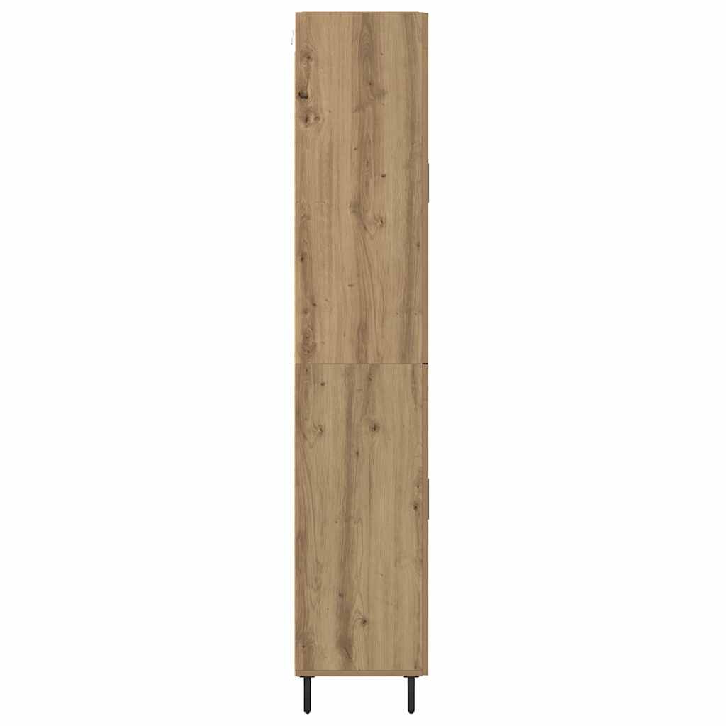 vidaXL Highboard 2 pcs Artisan Oak Engineered Wood and Glass