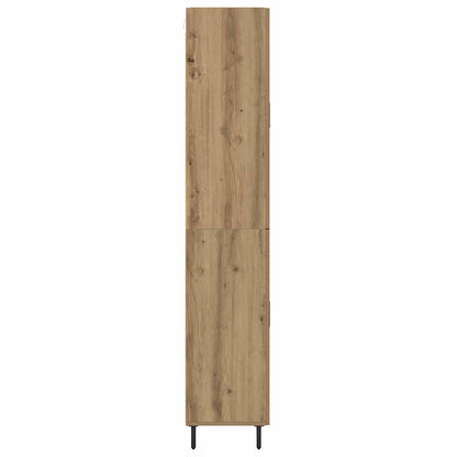 vidaXL Highboard 2 pcs Artisan Oak Engineered Wood and Glass