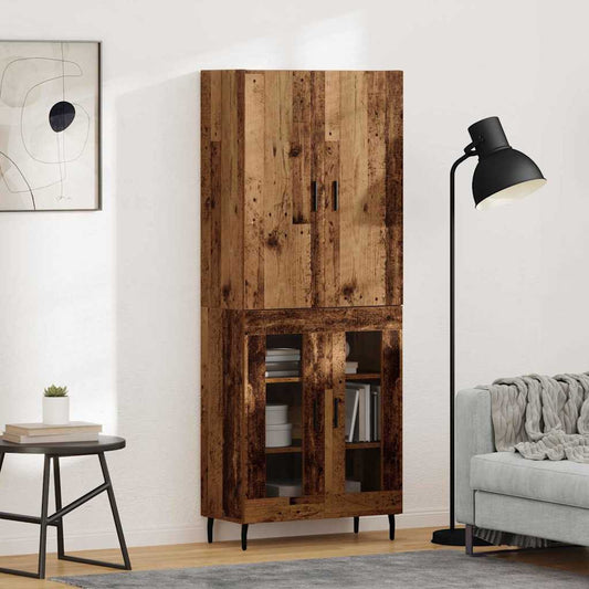 vidaXL Highboard Old wood 69.5 x 34 x 180 cm Engineered wood