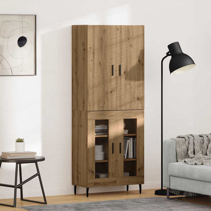 vidaXL Highboard 2 pcs Old Wood 69.5 x 34 x 180 cm Engineered Wood
