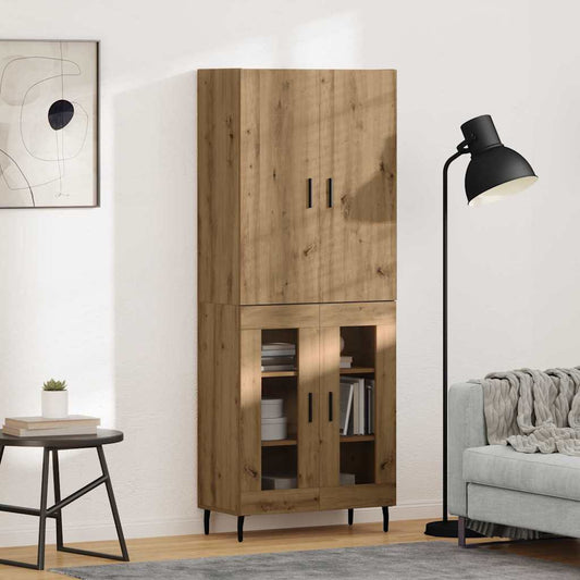 vidaXL Highboard 2 pcs Old Wood 69.5 x 34 x 180 cm Engineered Wood