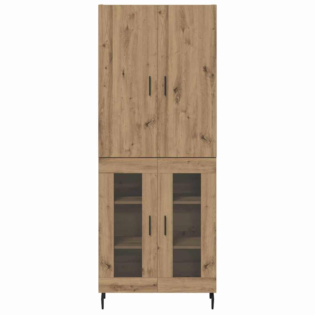 vidaXL Highboard 2 pcs Old Wood 69.5 x 34 x 180 cm Engineered Wood