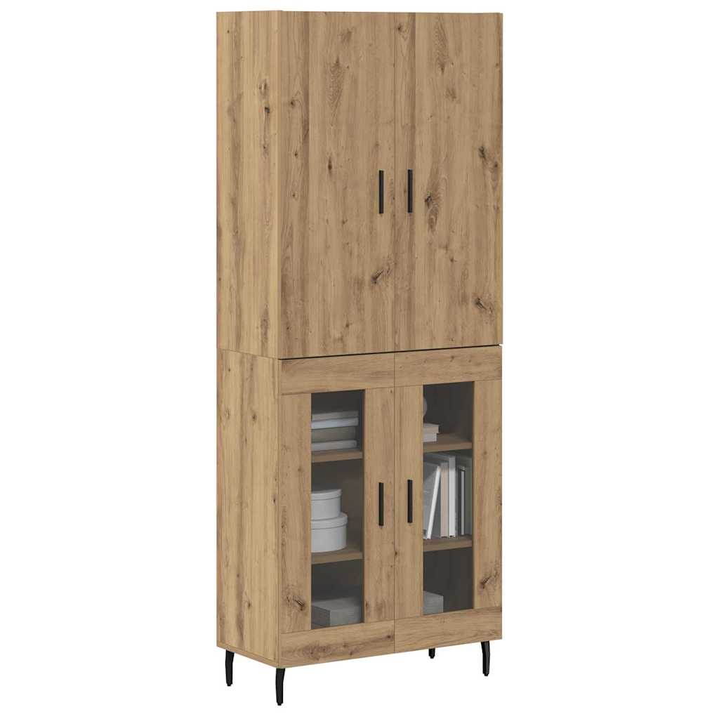 vidaXL Highboard 2 pcs Old Wood 69.5 x 34 x 180 cm Engineered Wood
