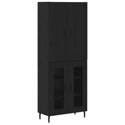 vidaXL Highboard 2 pcs Artisan Oak Engineered Wood and Glass