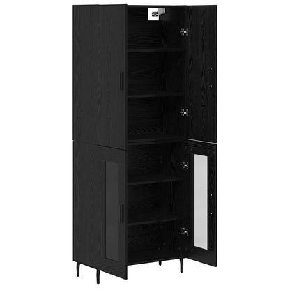 vidaXL Highboard 2 pcs Artisan Oak Engineered Wood and Glass