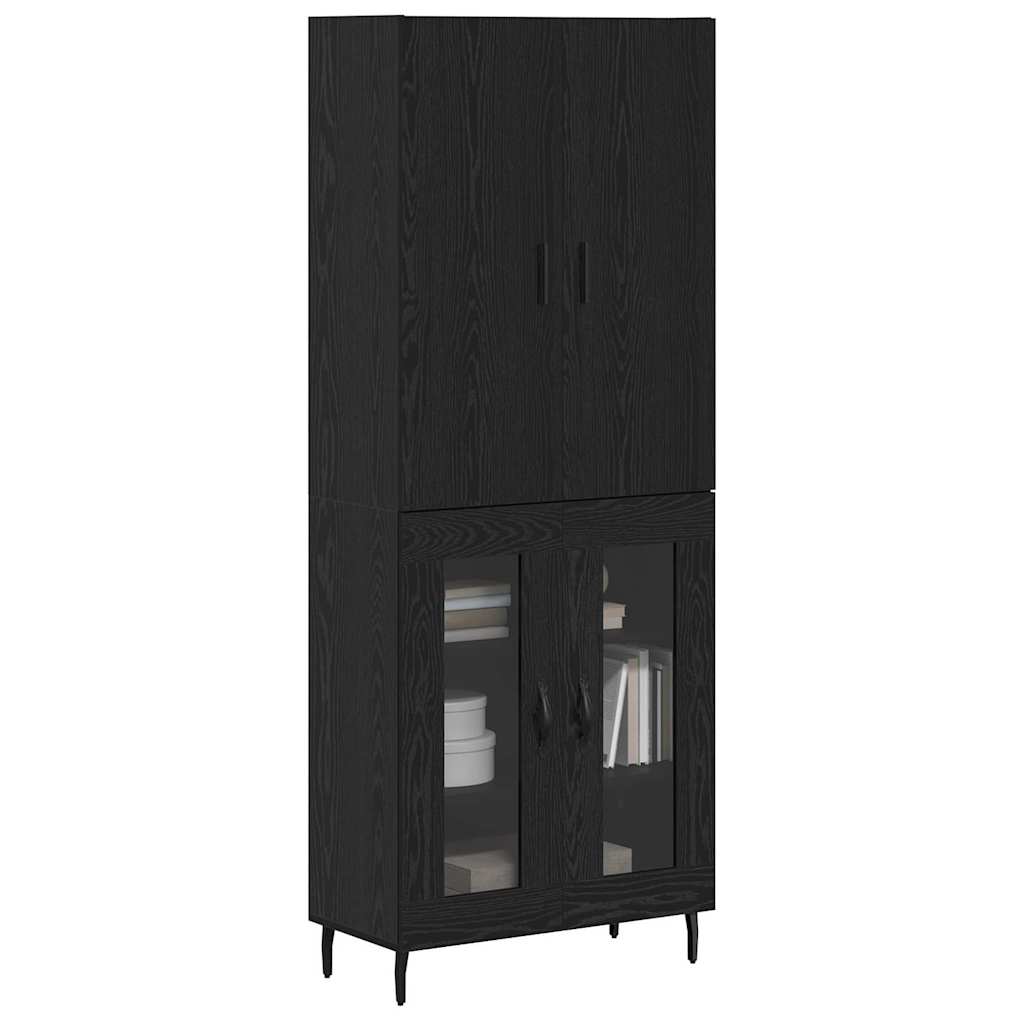 vidaXL Highboard 2 pcs Artisan Oak Engineered Wood and Glass