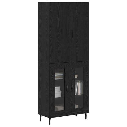 vidaXL Highboard 2 pcs Artisan Oak Engineered Wood and Glass