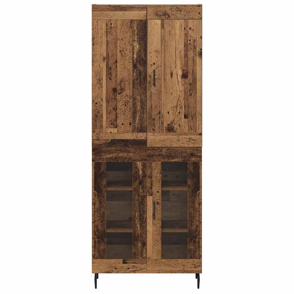 vidaXL Highboard 2 pcs Old Wood Engineered Wood
