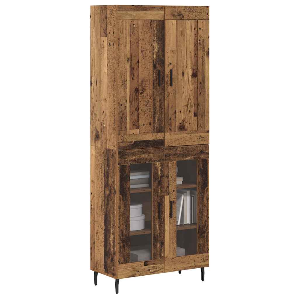 vidaXL Highboard 2 pcs Old Wood Engineered Wood
