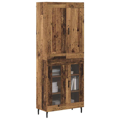 vidaXL Highboard 2 pcs Old Wood Engineered Wood