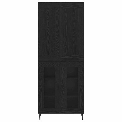 vidaXL Highboard 2 pcs Black Oak Engineered Wood