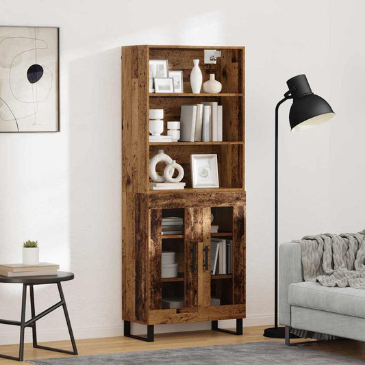vidaXL Highboard 2 pcs Old Wood Engineered Wood