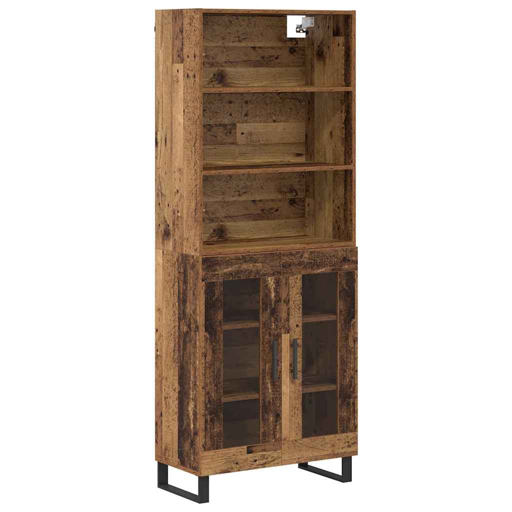 vidaXL Highboard 2 pcs Old Wood Engineered Wood