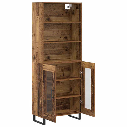 vidaXL Highboard 2 pcs Old Wood Engineered Wood