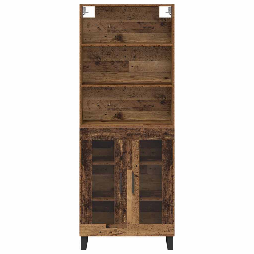 vidaXL Highboard 2 pcs Old Wood Engineered Wood