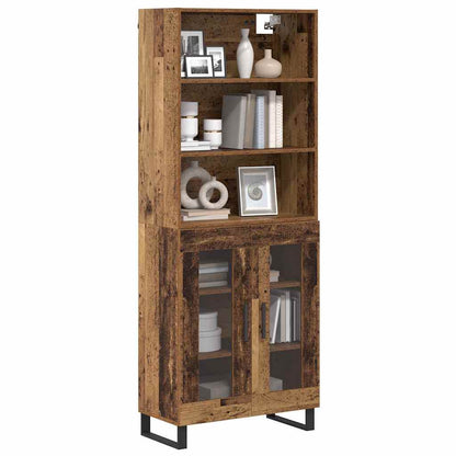 vidaXL Highboard 2 pcs Old Wood Engineered Wood