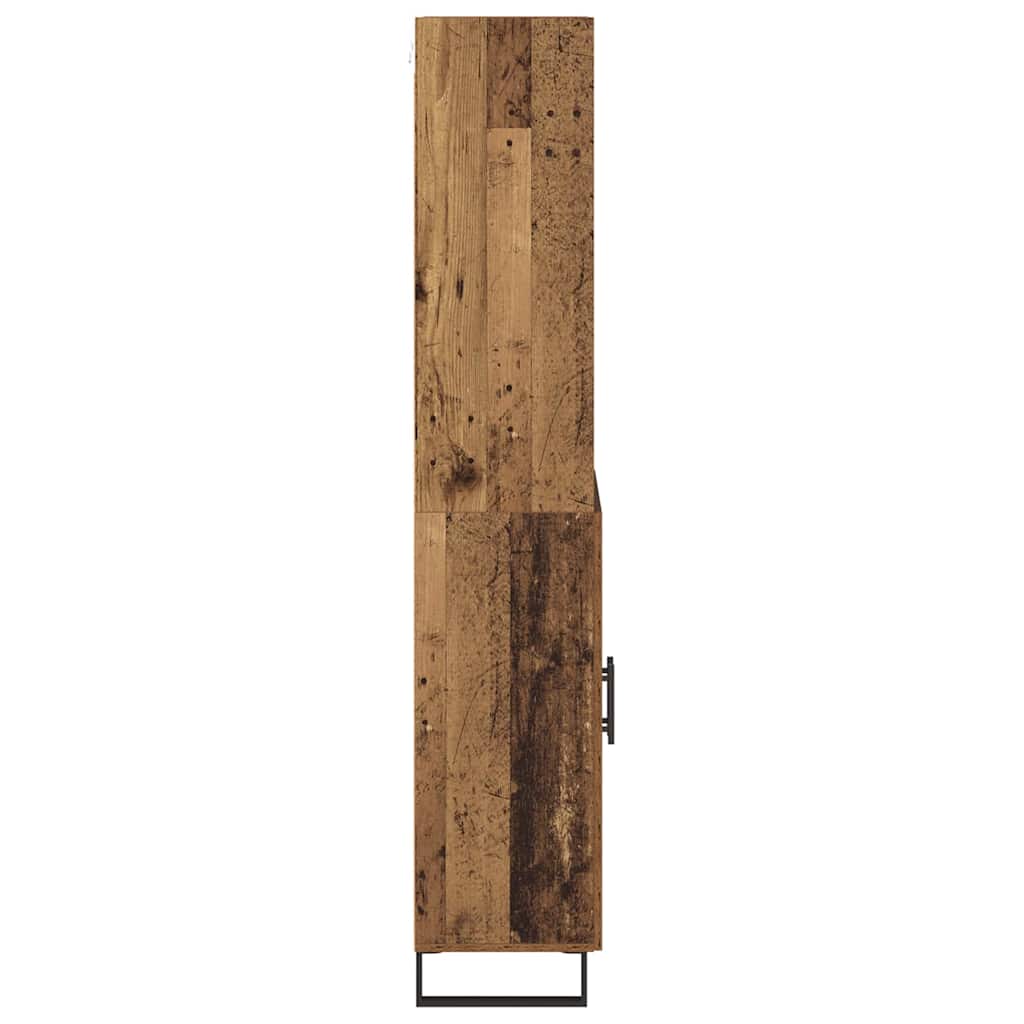 vidaXL Highboard 2 pcs Old Wood Engineered Wood
