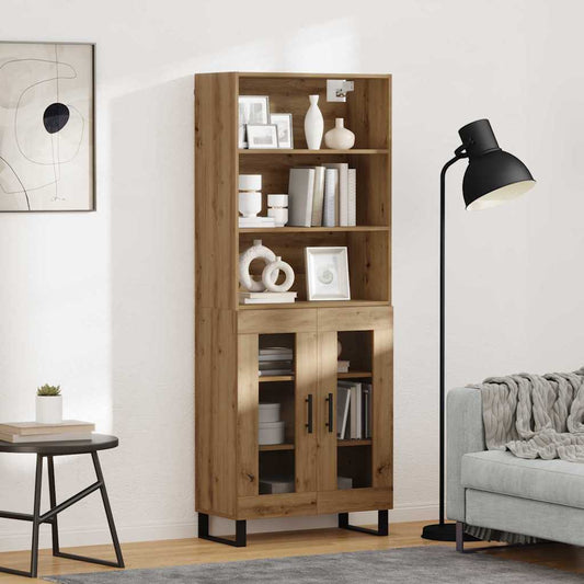 vidaXL Highboard 2 pcs Artisan Oak Engineered Wood