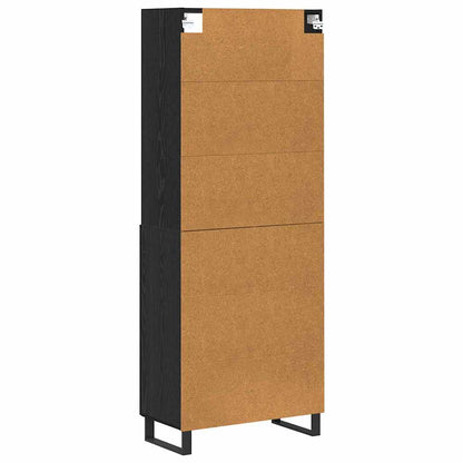 vidaXL Highboard 2 pcs Black Oak Engineered Wood