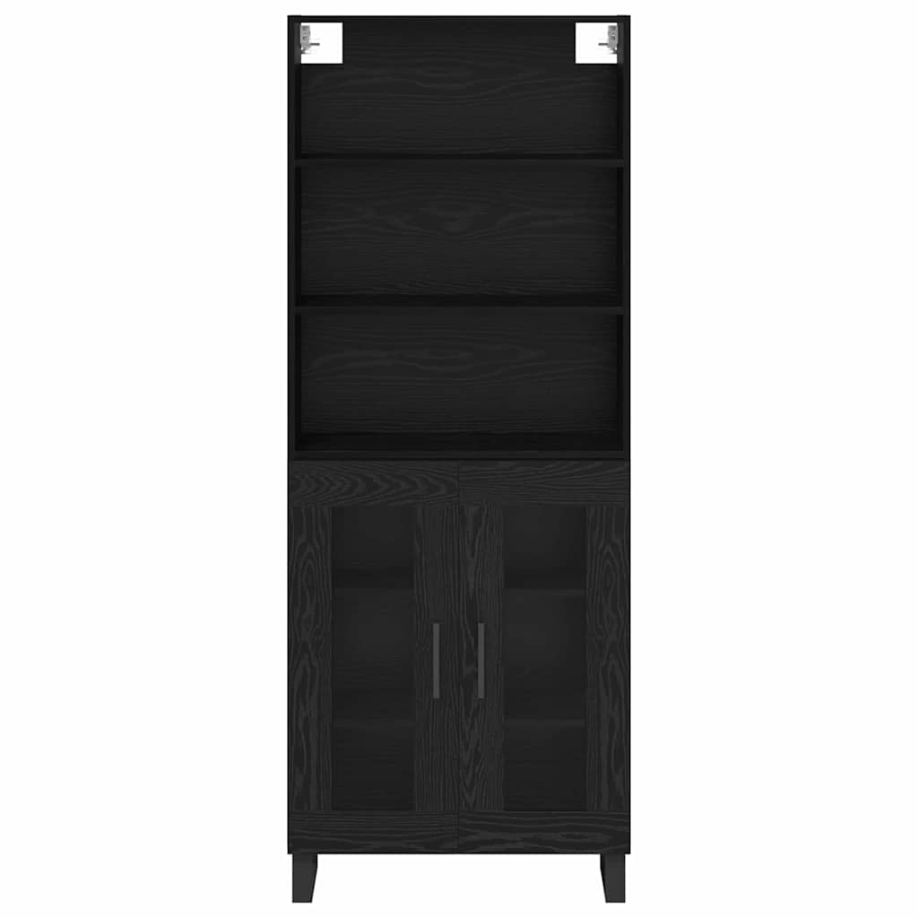 vidaXL Highboard 2 pcs Black Oak Engineered Wood