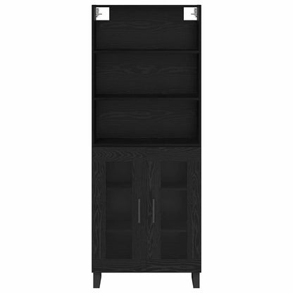 vidaXL Highboard 2 pcs Black Oak Engineered Wood