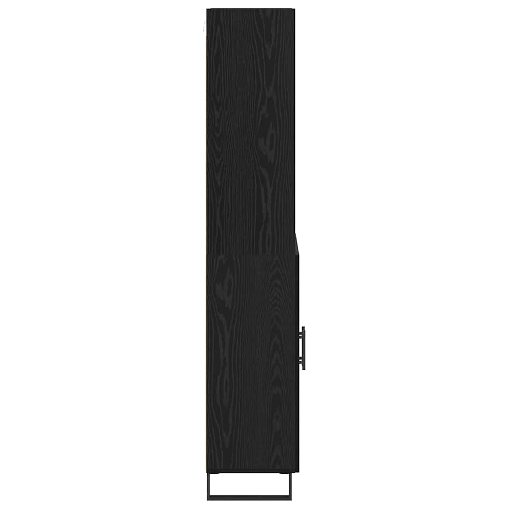 vidaXL Highboard 2 pcs Black Oak Engineered Wood