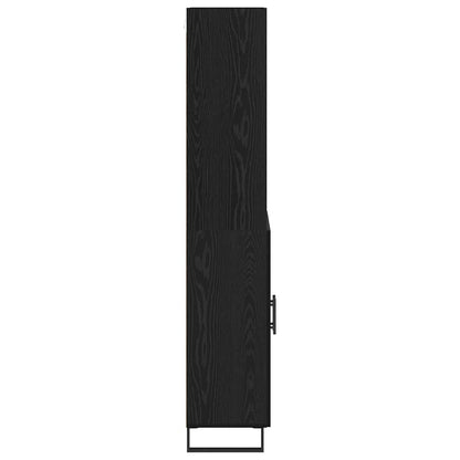 vidaXL Highboard 2 pcs Black Oak Engineered Wood