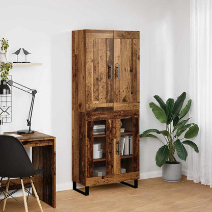 vidaXL Highboard Old Wood 69.5 x 34 x 180 cm Engineered Wood