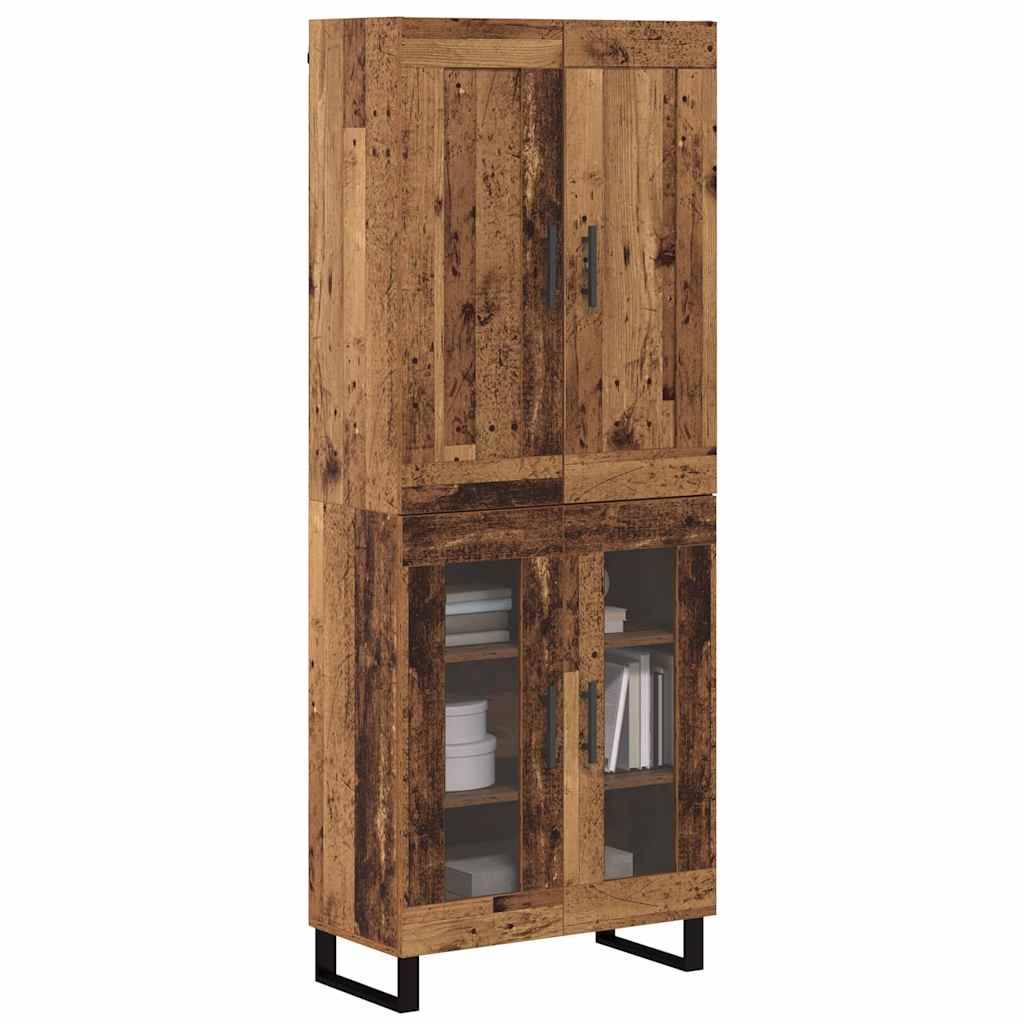 vidaXL Highboard Old Wood 69.5 x 34 x 180 cm Engineered Wood