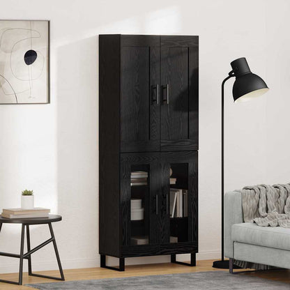 vidaXL Highboard Black Oak 69.5 x 34 x 180 cm Engineered Wood