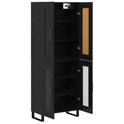 vidaXL Highboard Black Oak 69.5 x 34 x 180 cm Engineered Wood