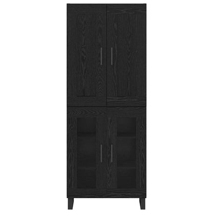 vidaXL Highboard Black Oak 69.5 x 34 x 180 cm Engineered Wood