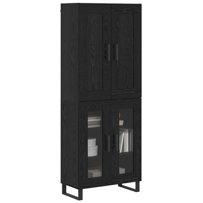 vidaXL Highboard Black Oak 69.5 x 34 x 180 cm Engineered Wood
