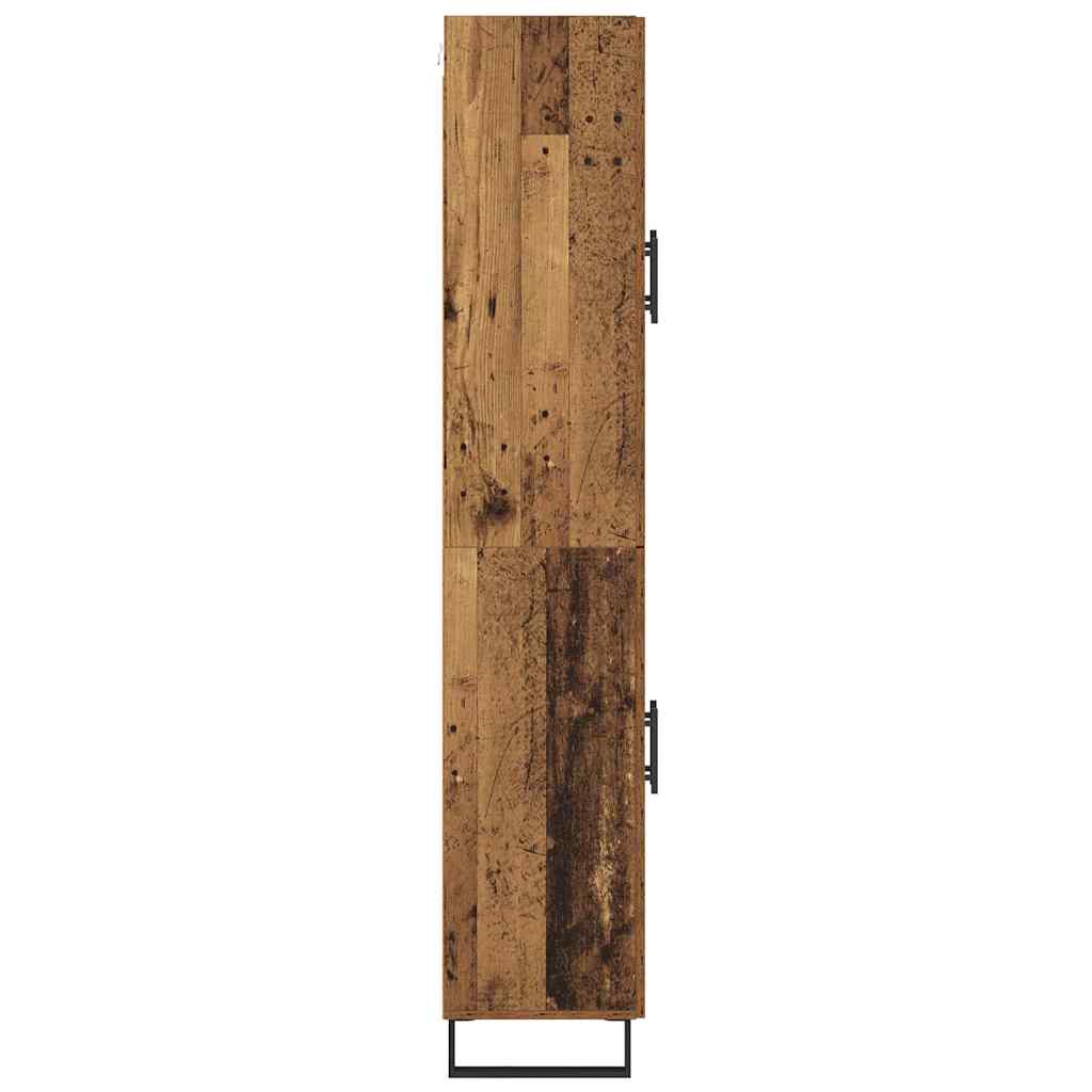 vidaXL Highboard 2 pcs Old Wood Engineered Wood and Glass