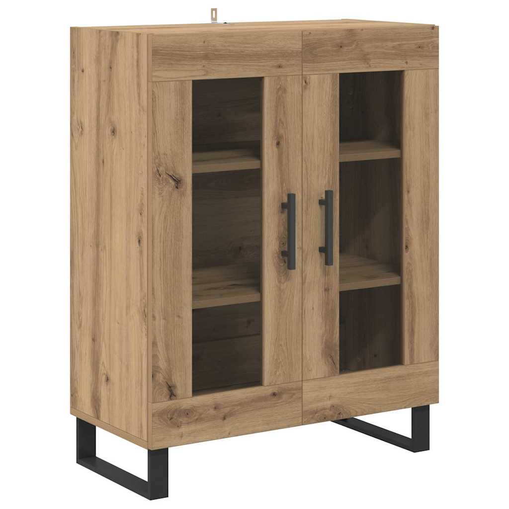 vidaXL Highboard 2 pcs Artisan Oak Engineered Wood and Glass