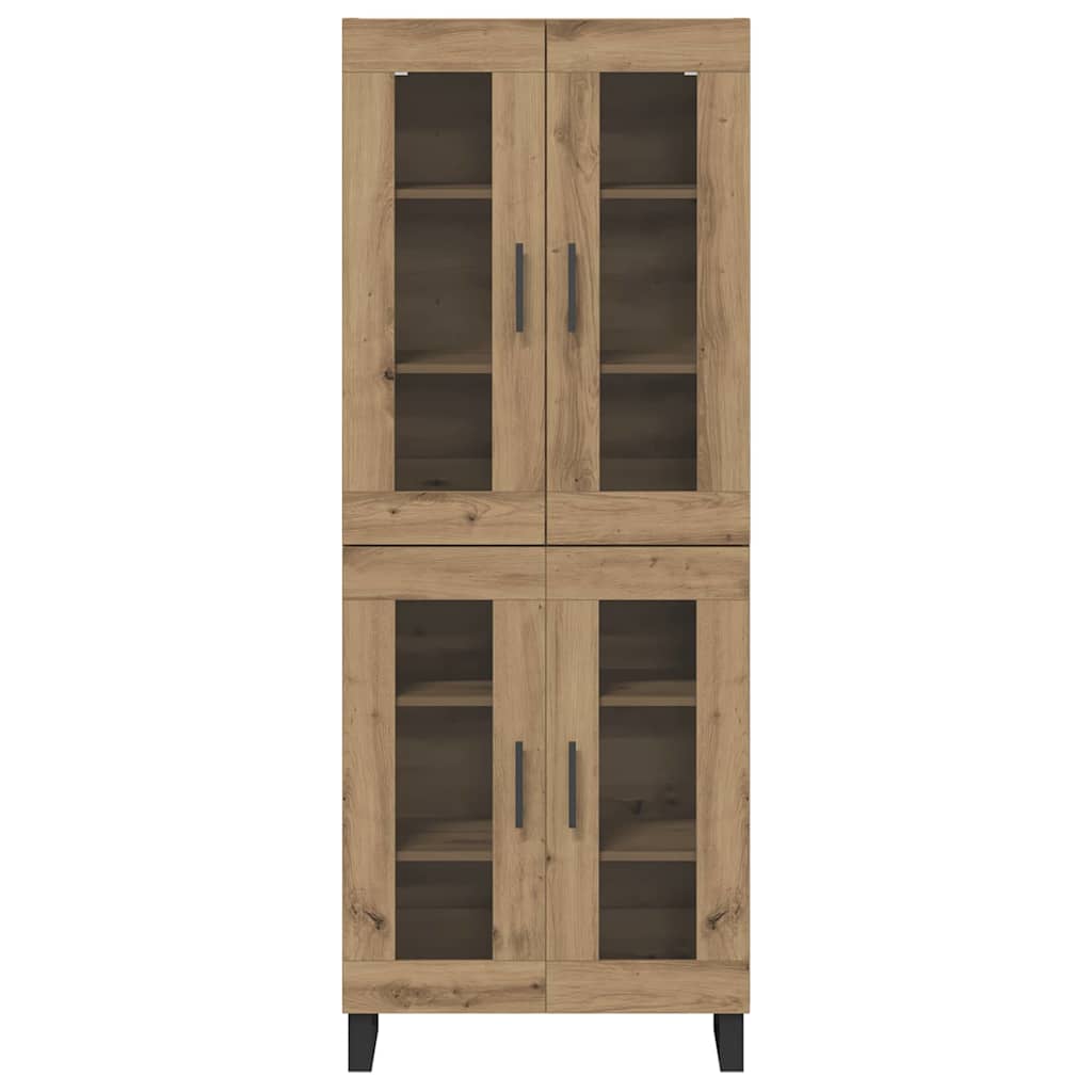 vidaXL Highboard 2 pcs Artisan Oak Engineered Wood and Glass