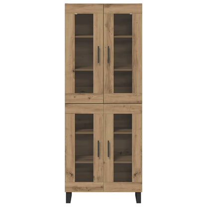 vidaXL Highboard 2 pcs Artisan Oak Engineered Wood and Glass