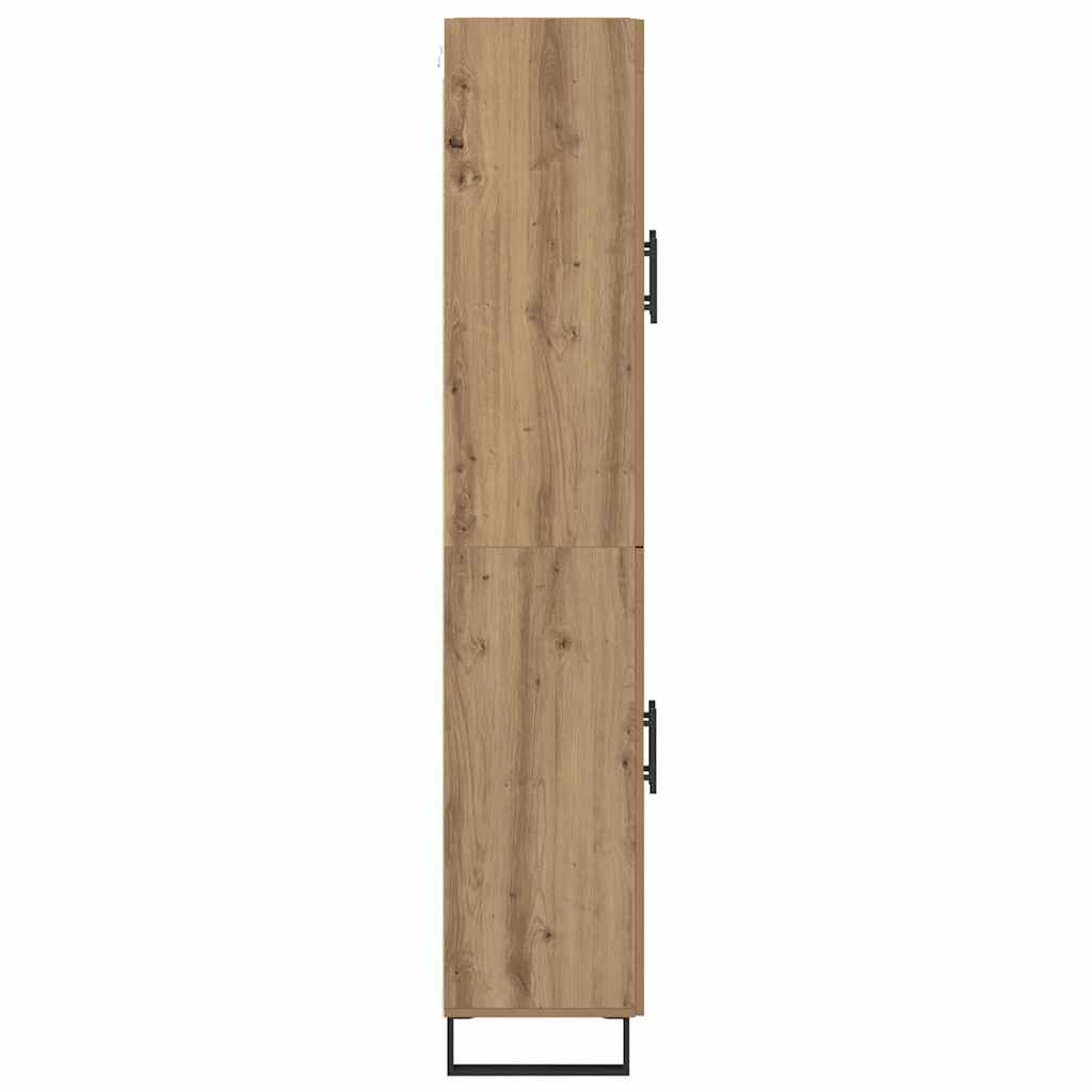 vidaXL Highboard 2 pcs Artisan Oak Engineered Wood and Glass