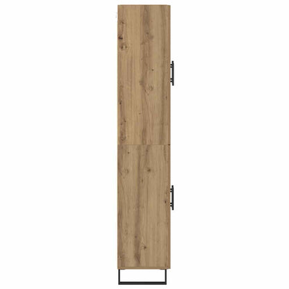 vidaXL Highboard 2 pcs Artisan Oak Engineered Wood and Glass