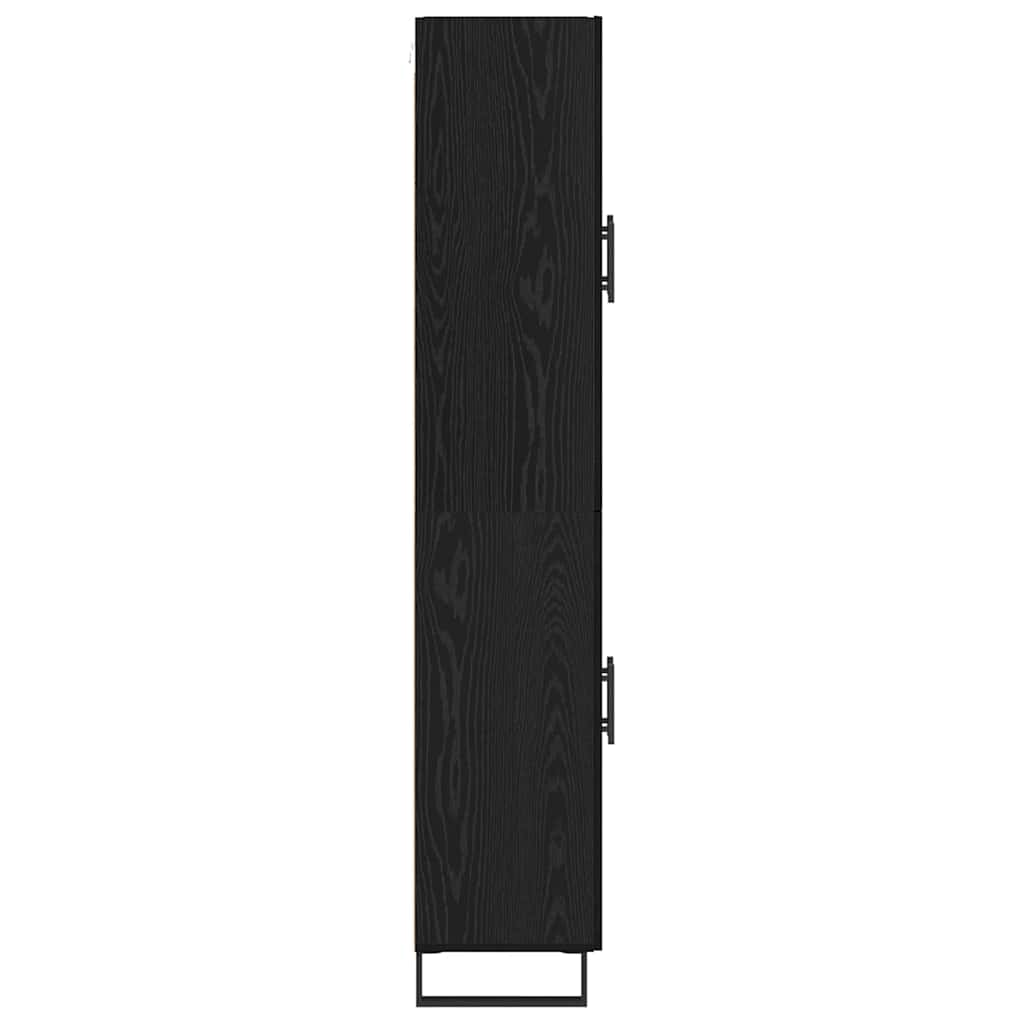 vidaXL Highboard 2 pcs Black Oak Engineered Wood and Glass