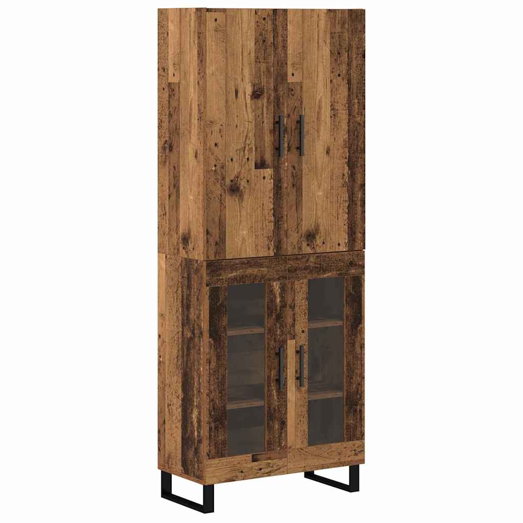 vidaXL Highboard 2 pcs Old Wood 69.5 x 34 x 180 cm