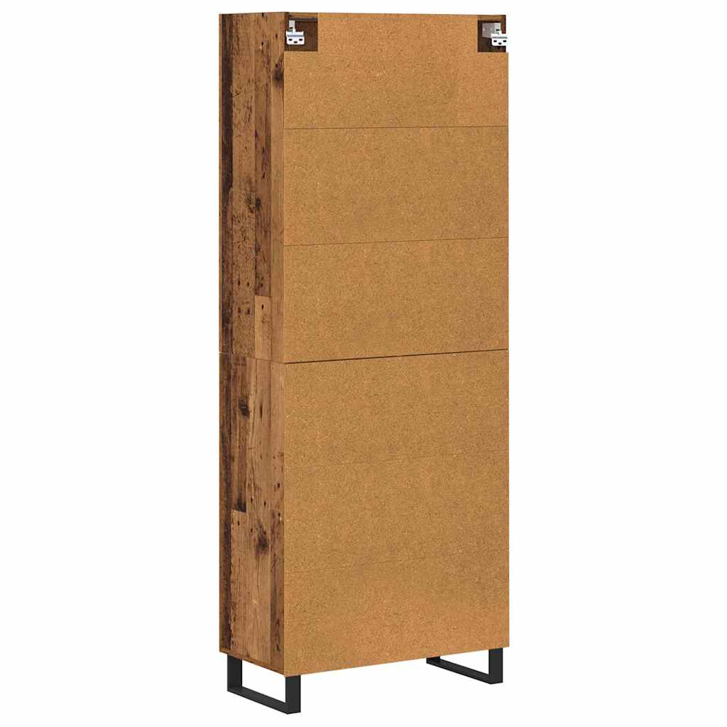 vidaXL Highboard 2 pcs Old Wood 69.5 x 34 x 180 cm