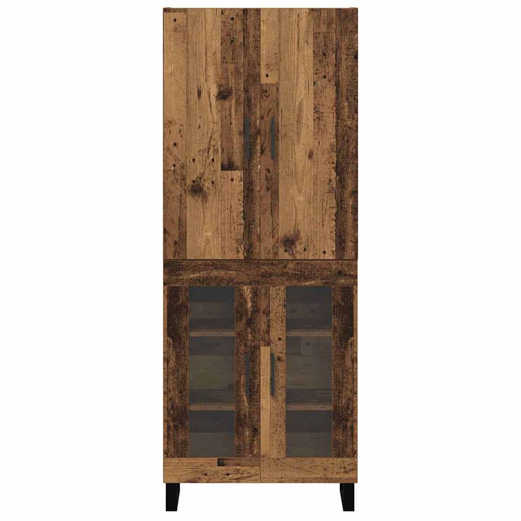 vidaXL Highboard 2 pcs Old Wood 69.5 x 34 x 180 cm