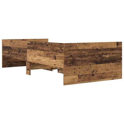 vidaXL Bed Frame with Drawer Old Wood 90 x 200 cm Solid Pine Wood