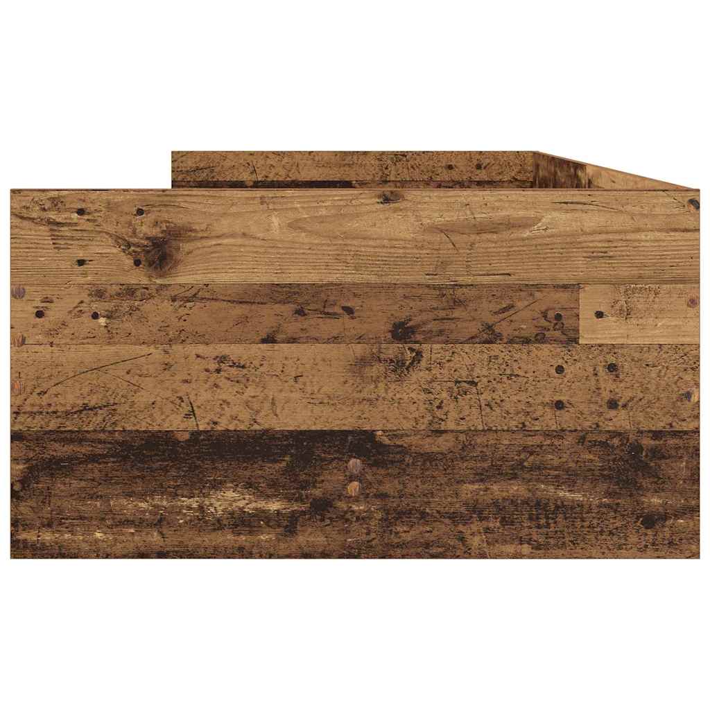 vidaXL Bed Frame with Drawer Old Wood 90 x 200 cm Solid Pine Wood