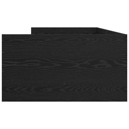 vidaXL Bed Frame with Drawer Black Oak 90 x 200 cm Solid Pine Wood