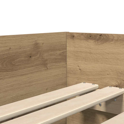 vidaXL Bed Frame with Drawer Artisan Oak 90 x 190 cm Solid Pine Wood